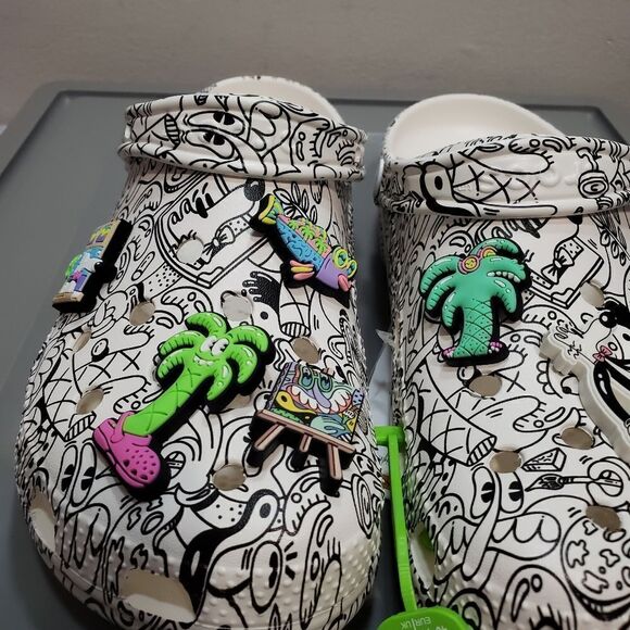 Crocs Classic Clog Steven Harrington Collage Art 9 M/ 11 W 208145-103 Whi… - Picture 10 of 13